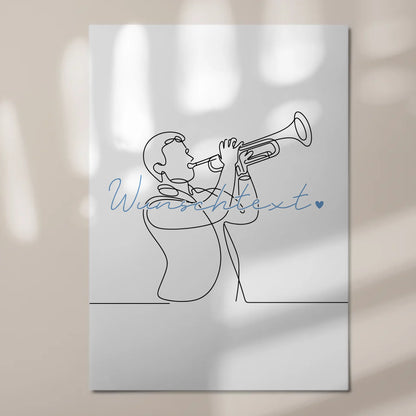 Lineart Fotoboard Magnet Wandbild Trompete Geschenk Sohn & Bruder 7