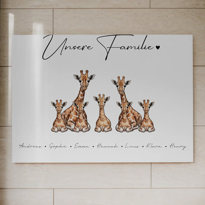 Familien Fotoboard Magnet PosterPersonalisiert Giraffe Familienporträt Geschenk für Papa Mama Oma Opa 7