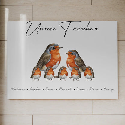 Magnetisches Fotoboard Sprüche Familie Rotkehlchen Familienporträt Geschenk für Oma Opa Mama Papa 7
