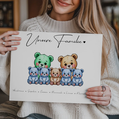 Fotoboard Spruch Familie Bärchen Familienporträt Geschenk für Oma Opa Mama Papa 9