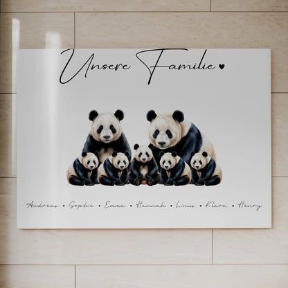 Fotoboard Magnet Poster Familie Panda Familienporträt Geschenk für Papa Mama Oma Opa 7