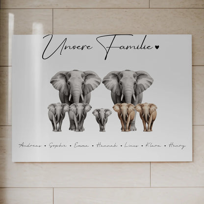 Familien Fotoboard Magnetisch Elefanten Familienporträt Geschenk für Oma Opa Mama Papa 7
