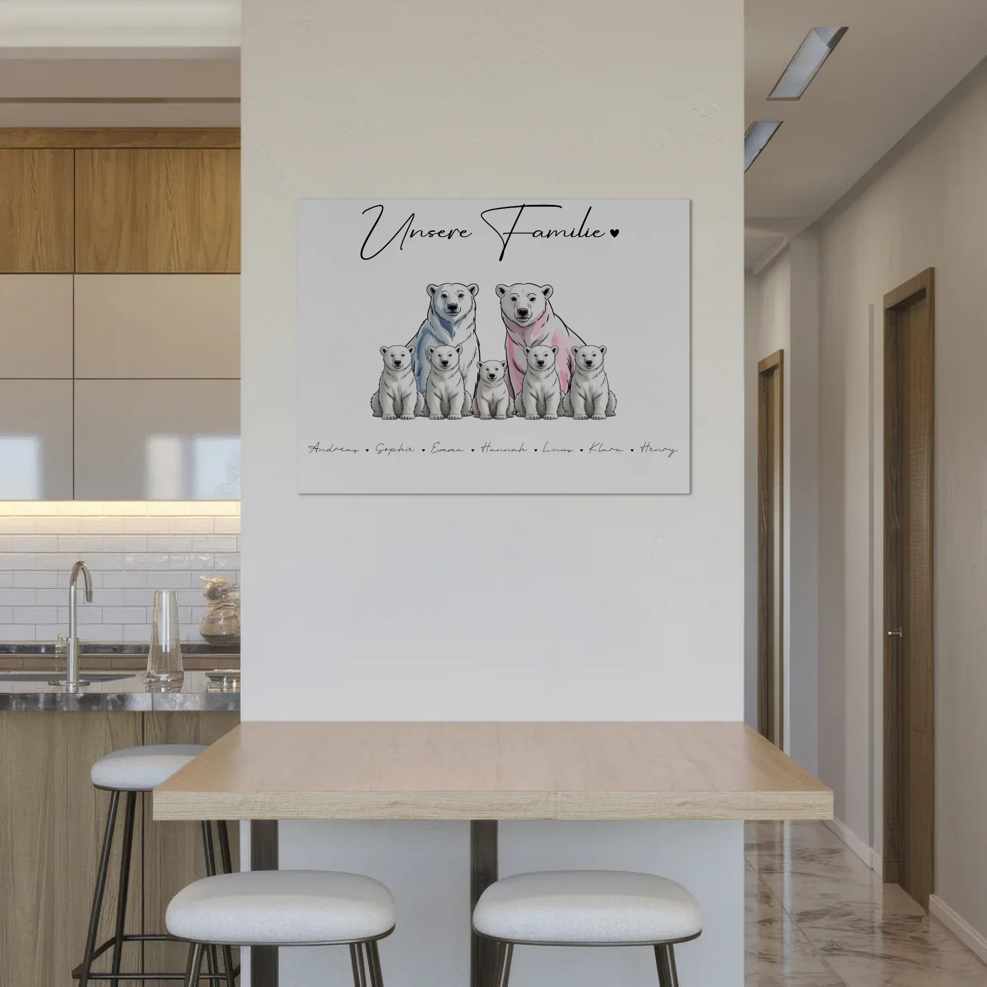 Fotoboard Familie Mit Namen Eisbären Familienporträt Geschenk für Oma Opa Mama Papa 8