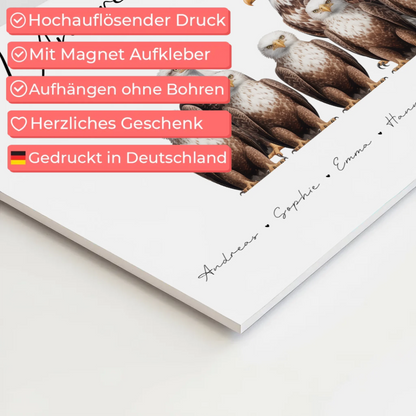 Personalisiertes Familien Fotoboard Adler Familienporträt Geschenk für Mama Papa Oma Opa 10