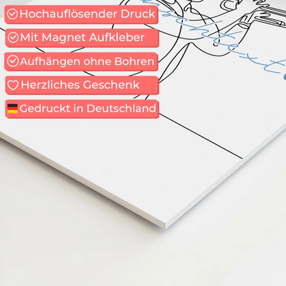 Lineart Fotoboard Magnet Wandbild Trompete Geschenk Sohn & Bruder 10