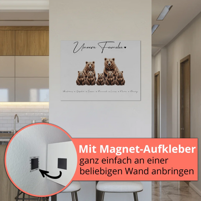 Familien Fotoboard Braunbären Familienporträt Geschenk für Mama Papa Oma Opa