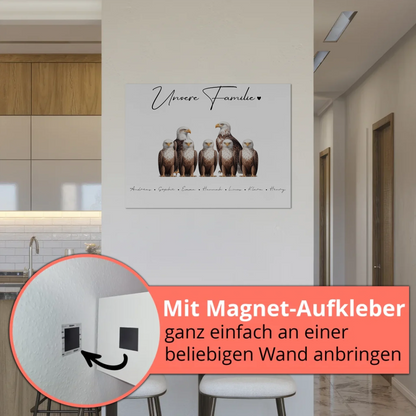 Personalisiertes Familien Fotoboard Adler Familienporträt Geschenk für Mama Papa Oma Opa