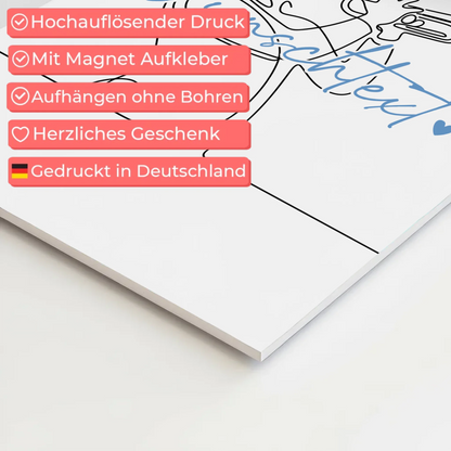 Personalisiertes Fotoboard Magnetisch Lineart Trompete Geschenk Sohn & Bruder 10