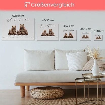Familien Fotoboard Braunbären Familienporträt Geschenk für Mama Papa Oma Opa