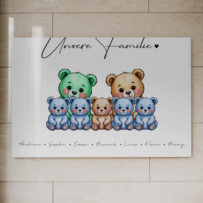 Fotoboard Spruch Familie Bärchen Familienporträt Geschenk für Oma Opa Mama Papa