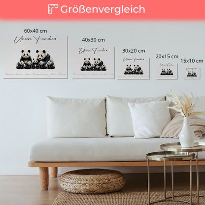 Fotoboard Magnet Poster Familie Panda Familienporträt Geschenk für Papa Mama Oma Opa