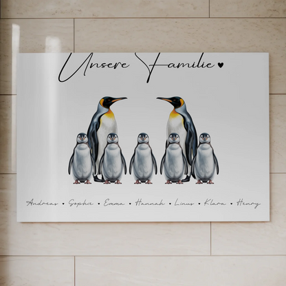 Familien Fotoboard Magnetisch Pinguin Familienporträt Geschenk für Oma Opa Mama Papa
