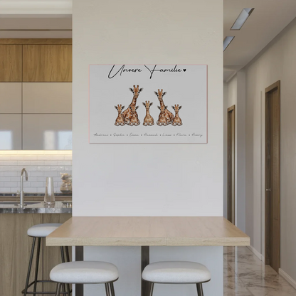 Familien Fotoboard Magnet PosterPersonalisiert Giraffe Familienporträt Geschenk für Papa Mama Oma Opa