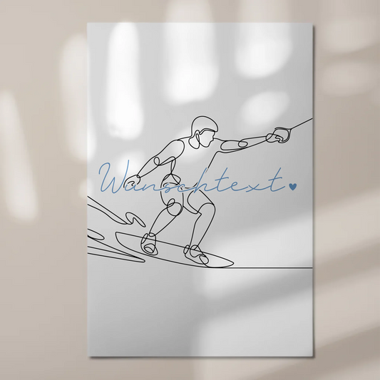 Personalisiertes Fotoboard Magnetisch Lineart Wakeboarden Geschenk Sohn & Bruder 1