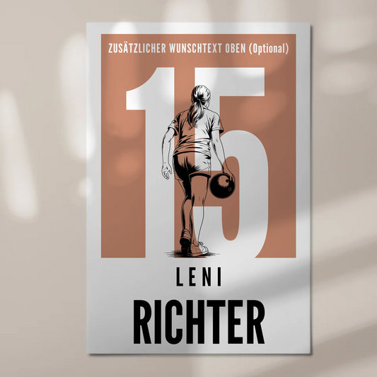 Fotoboard Personalisiertes Wandbild Bowling Bowlerin Geschenk für Tocher Freundin 1