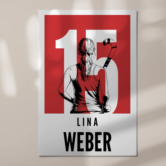 Sport Fotoboard Magnetisches Wandbild Feldhockey Feldhockeyspielerin Geschenk für Mädchen Turnier 1