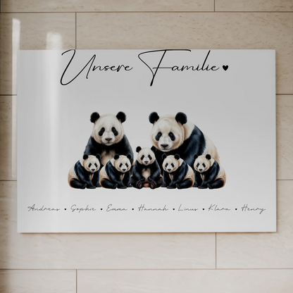 Fotoboard Magnet Poster Familie Panda Familienporträt Geschenk für Papa Mama Oma Opa