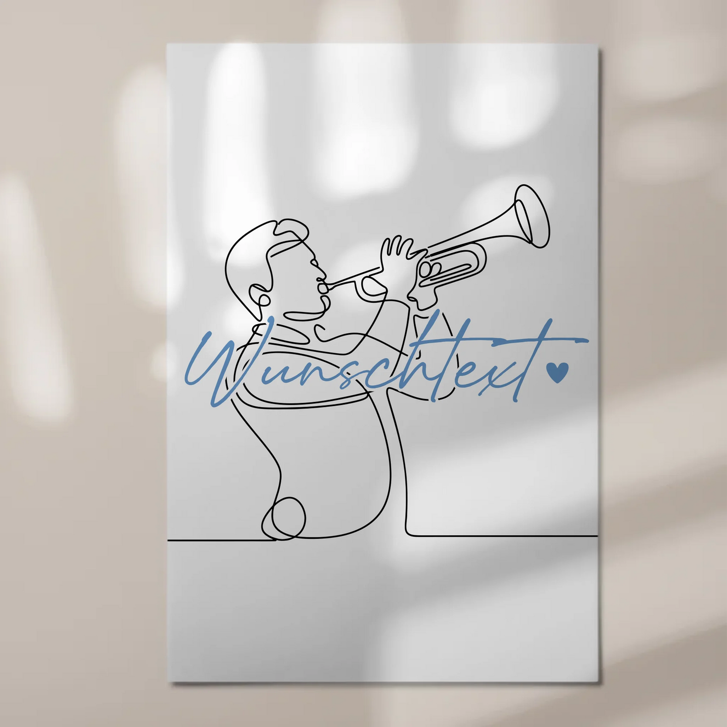 Personalisiertes Fotoboard Magnetisch Lineart Trompete Geschenk Sohn & Bruder