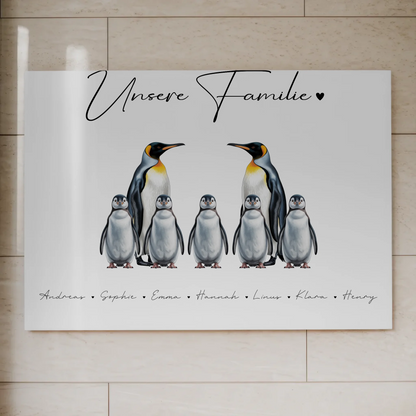 Familien Fotoboard Magnetisch Pinguin Familienporträt Geschenk für Oma Opa Mama Papa
