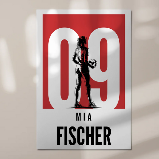 Sport Fotoboard Magnetisches Wandbild Volleyball Volleyballerin Geschenk für Tochter 1