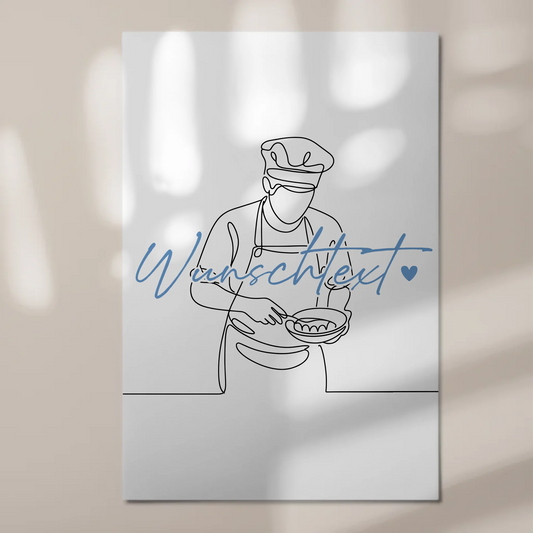 Personalisiertes Fotoboard Magnetisch Lineart Konditor Geschenk Sohn & Bruder 1