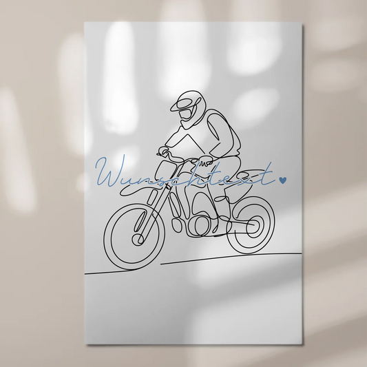 Personalisiertes Fotoboard Magnetisch Lineart Motocross Geschenk Sohn & Bruder 1