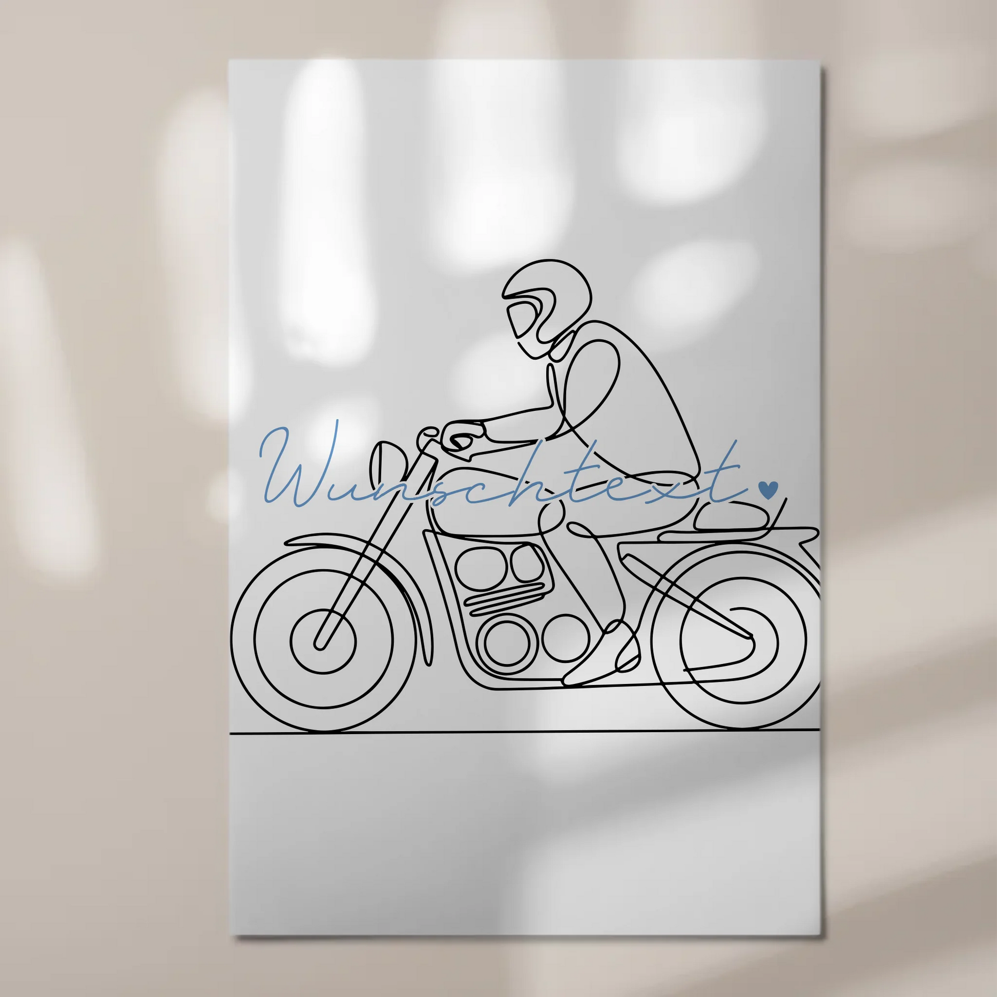 Lineart Fotoboard Magnet Wandbild Motorradfahren Geschenk Sohn & Bruder 1