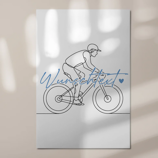 Personalisiertes Fotoboard Magnetisch Lineart Mountainbiken Geschenk Sohn & Bruder 1