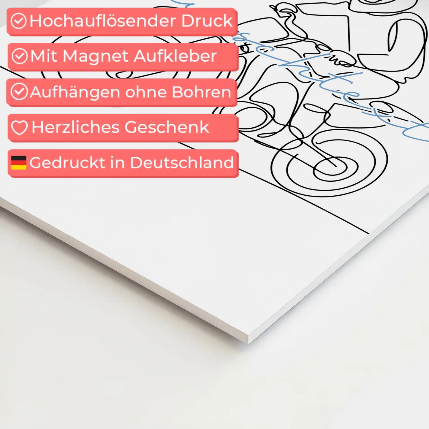 Personalisiertes Fotoboard Magnetisch Lineart Motocross Geschenk Sohn & Bruder 4