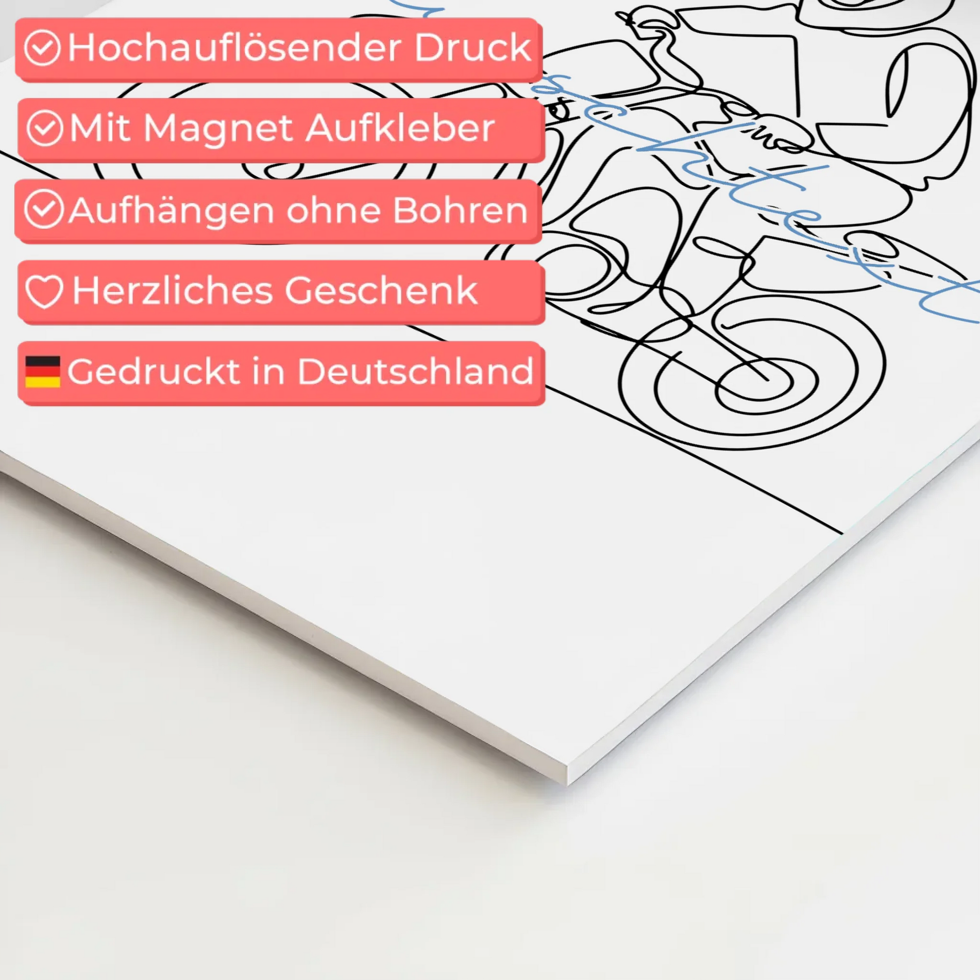 Personalisiertes Fotoboard Magnetisch Lineart Motocross Geschenk Sohn & Bruder 4