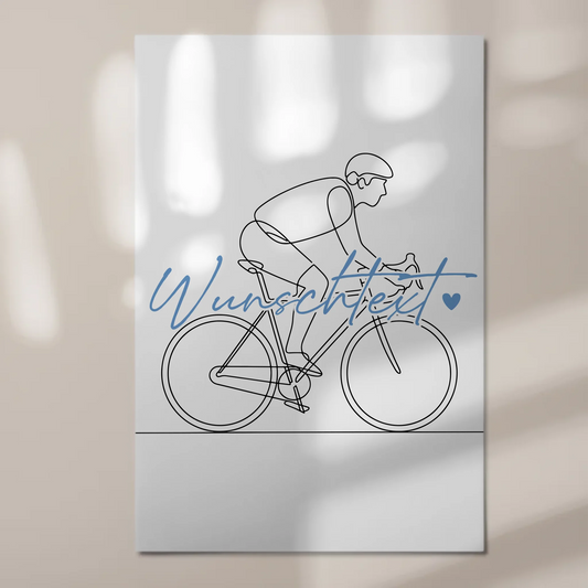 Lineart Fotoboard Magnet Wandbild Radfahren Geschenk Sohn & Bruder 1