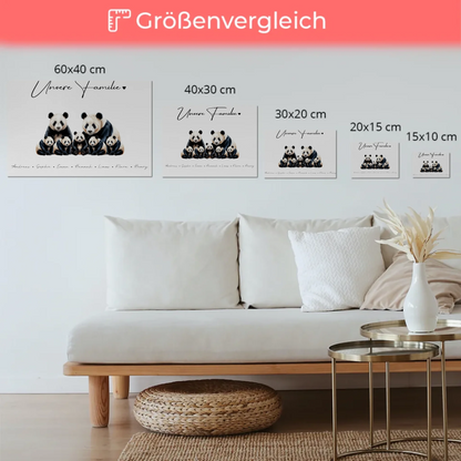 Fotoboard Magnet Poster Familie Panda Familienporträt Geschenk für Papa Mama Oma Opa