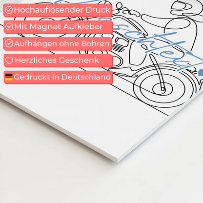 Lineart Fotoboard Magnetisch Personalisiert Motorradfahren Geschenk Sohn & Bruder 4