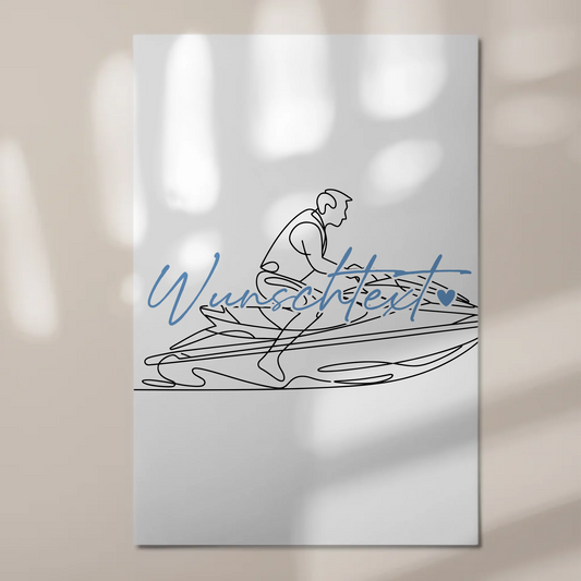 Lineart Fotoboard Magnetisch Personalisiert Jetskifahren Geschenk Sohn & Bruder 1