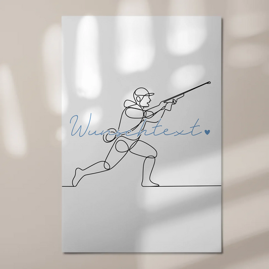 Personalisiertes Fotoboard Magnetisch Lineart Jagen Geschenk Sohn & Bruder 1