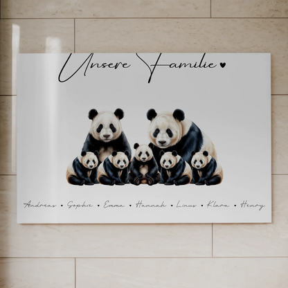 Fotoboard Magnet Poster Familie Panda Familienporträt Geschenk für Papa Mama Oma Opa