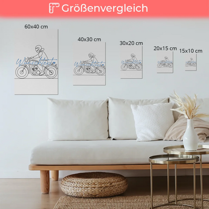 Lineart Fotoboard Magnetisch Personalisiert Motorradfahren Geschenk Sohn & Bruder 6