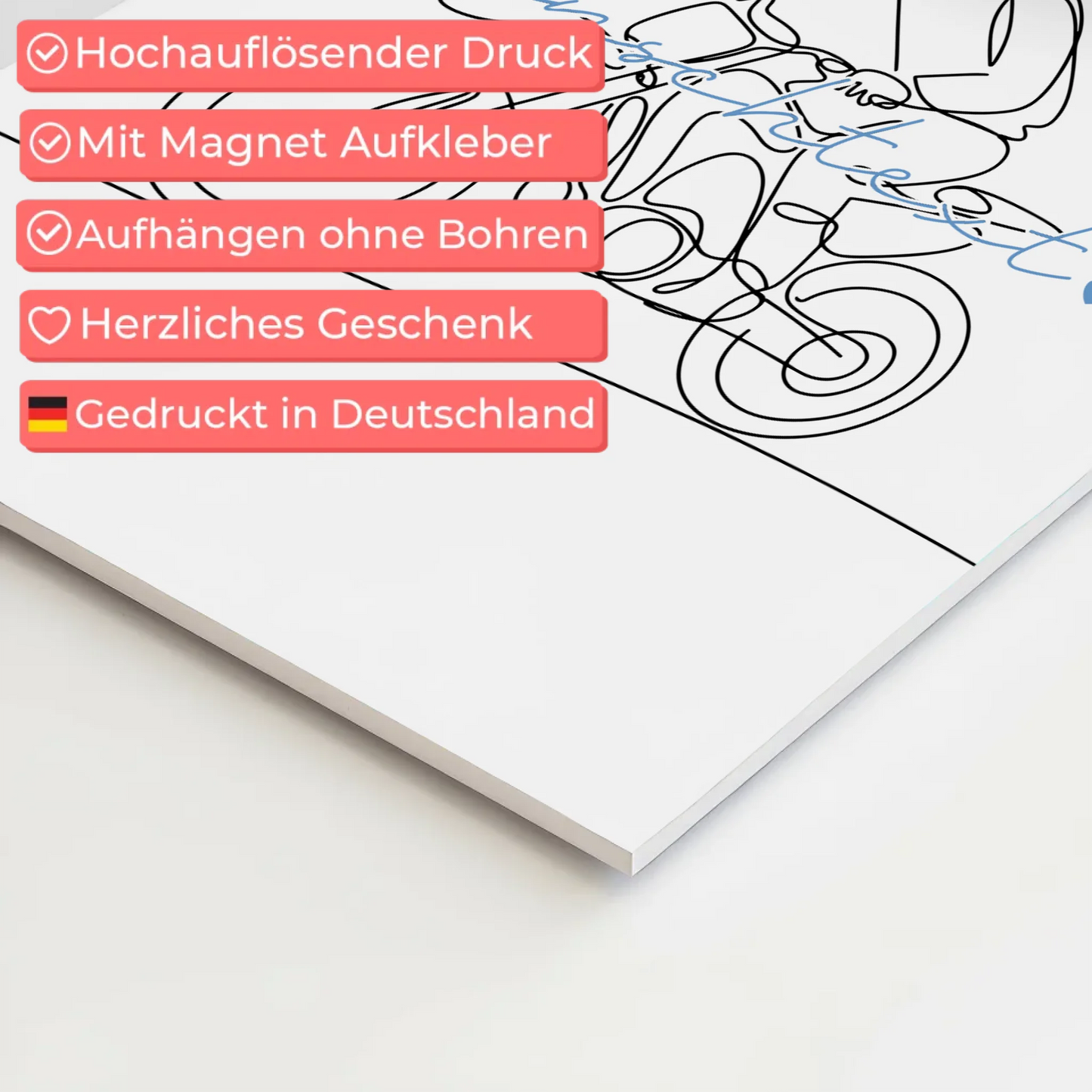 Personalisiertes Fotoboard Magnetisch Lineart Motocross Geschenk Sohn & Bruder 10