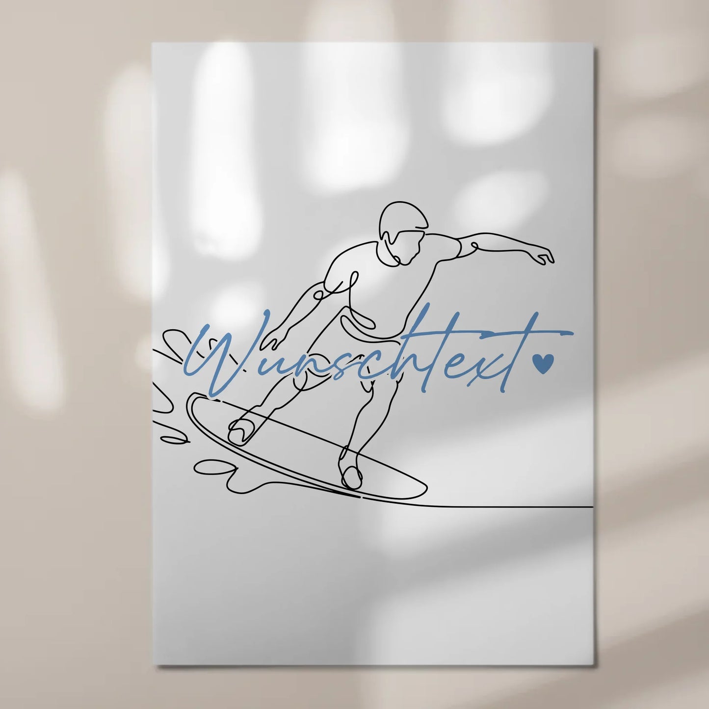 Lineart Fotoboard Magnetisch Personalisiert Wakeboarden Geschenk Sohn & Bruder
