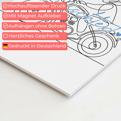 Lineart Fotoboard Magnetisch Personalisiert Motorradfahren Geschenk Sohn & Bruder 10