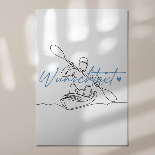 Personalisiertes Fotoboard Magnetisch Lineart Kajakfahren Geschenk Sohn & Bruder 1
