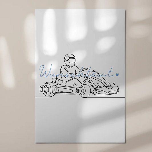 Lineart Fotoboard Magnetisch Personalisiert Kartrennen Geschenk Sohn & Bruder 1