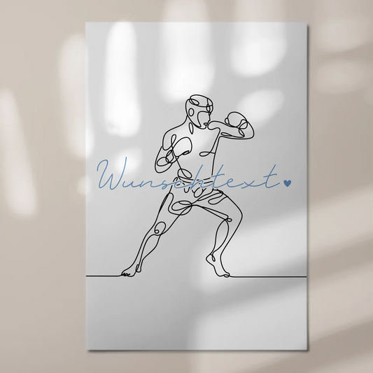 Personalisiertes Fotoboard Magnetisch Lineart Kickboxen Geschenk Sohn & Bruder 1
