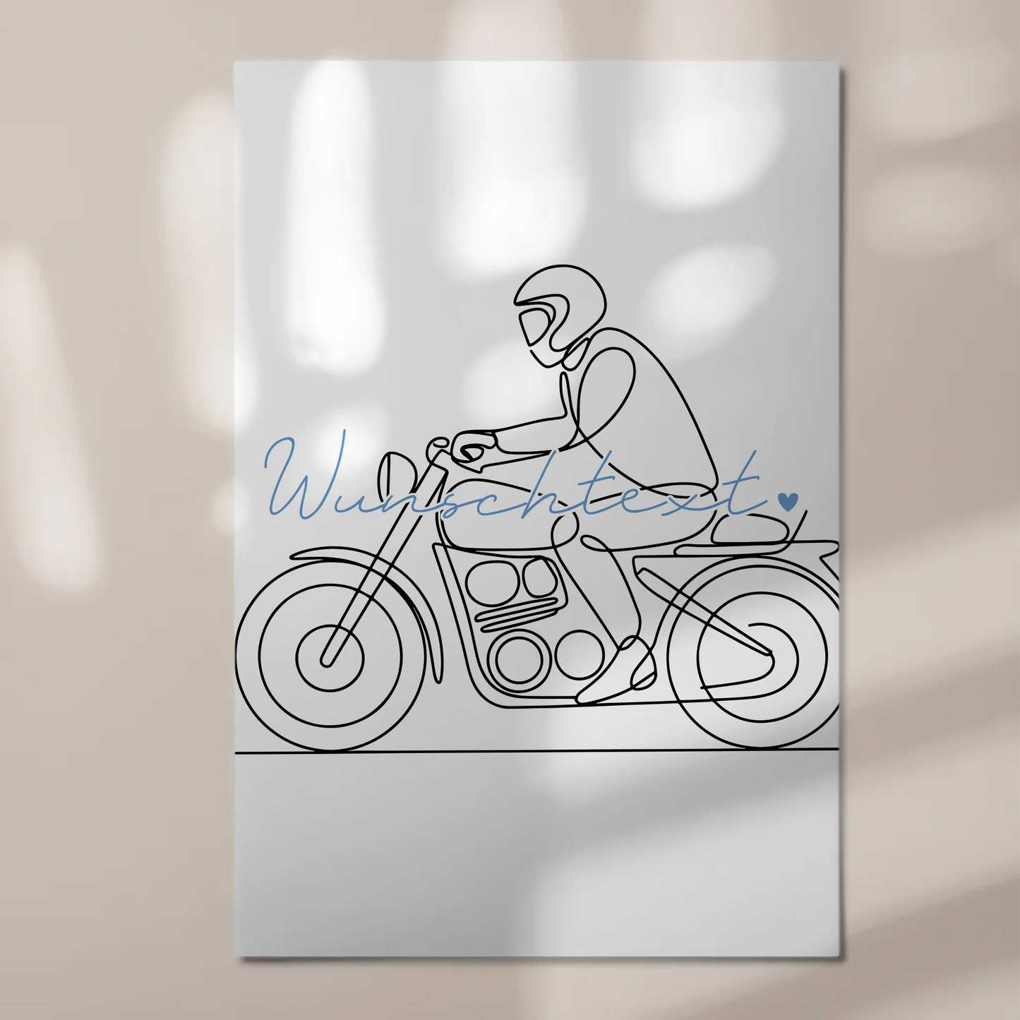 Lineart Fotoboard Magnet Wandbild Motorradfahren Geschenk Sohn & Bruder