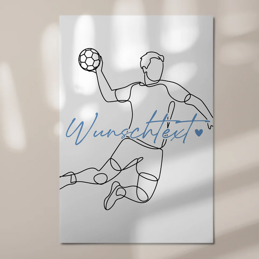 Personalisiertes Fotoboard Magnetisch Lineart Handball Geschenk Sohn & Bruder 1