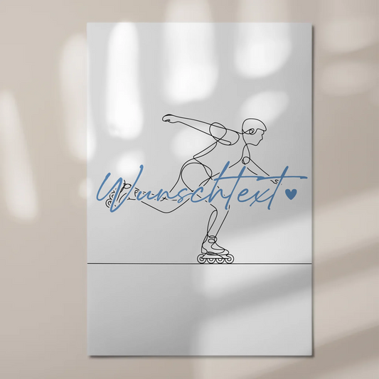 Lineart Fotoboard Magnet Wandbild Inline-Skaten Geschenk Sohn & Bruder 1