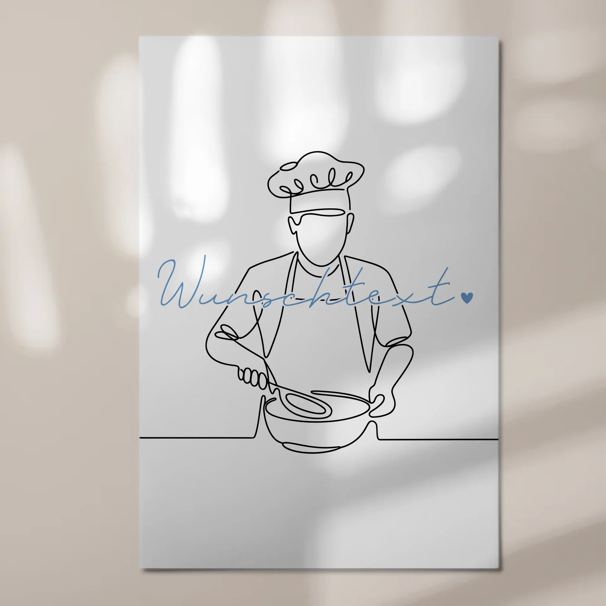 Lineart Fotoboard Magnet Wandbild Kochen Geschenk Sohn & Bruder 1