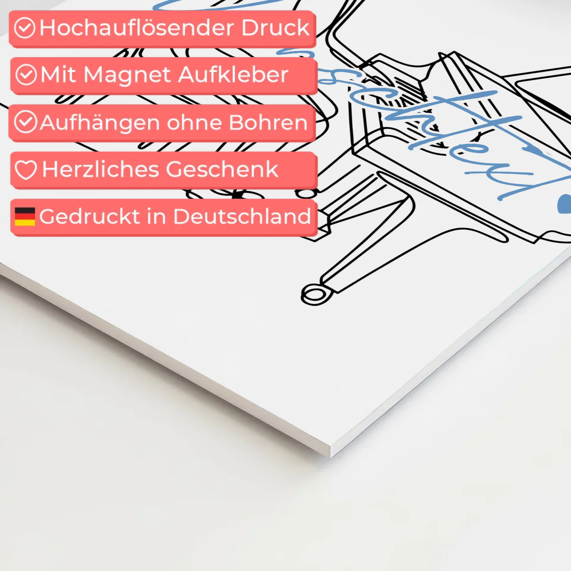 Lineart Fotoboard Magnetisch Personalisiert Klavier Geschenk Sohn & Bruder 4