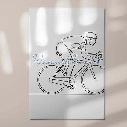 Personalisiertes Fotoboard Magnetisch Lineart Rennradfahren Geschenk Sohn & Bruder 1