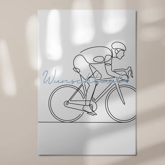 Personalisiertes Fotoboard Magnetisch Lineart Rennradfahren Geschenk Sohn & Bruder 1